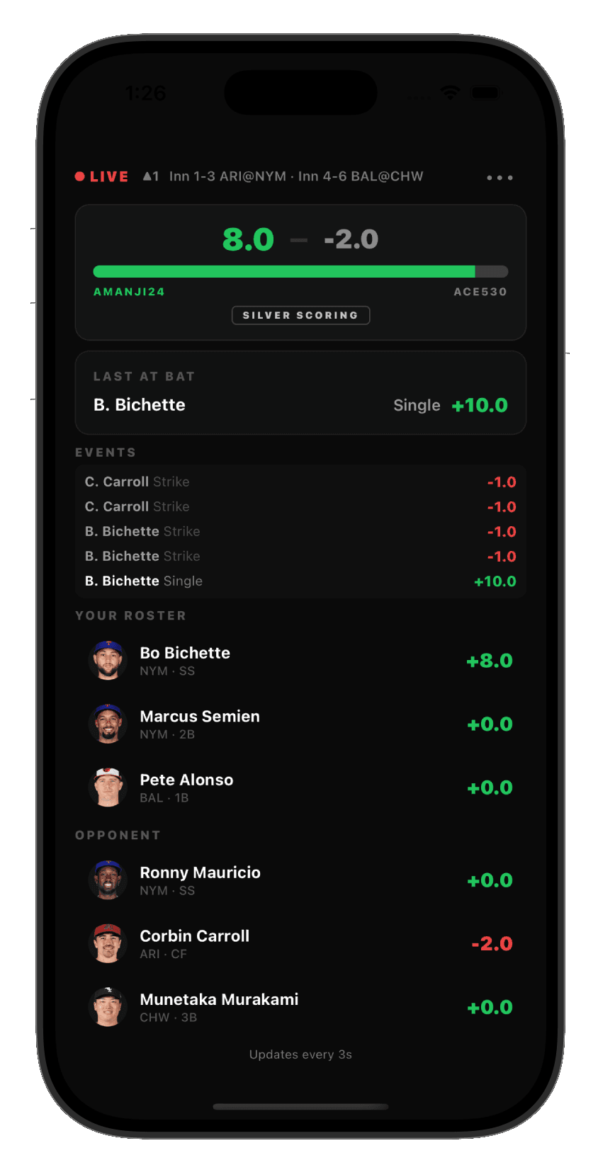 Snappy Live screen